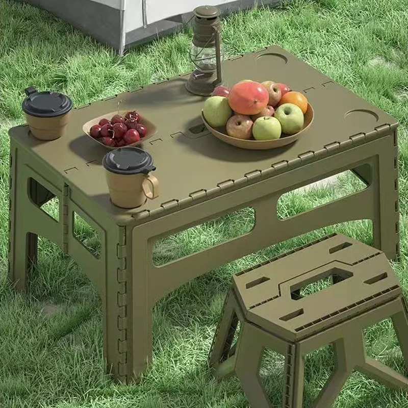 Outdoor Camping Exhibition - طاولة تخييم بلاستيكية قابلة للطي محمولة
