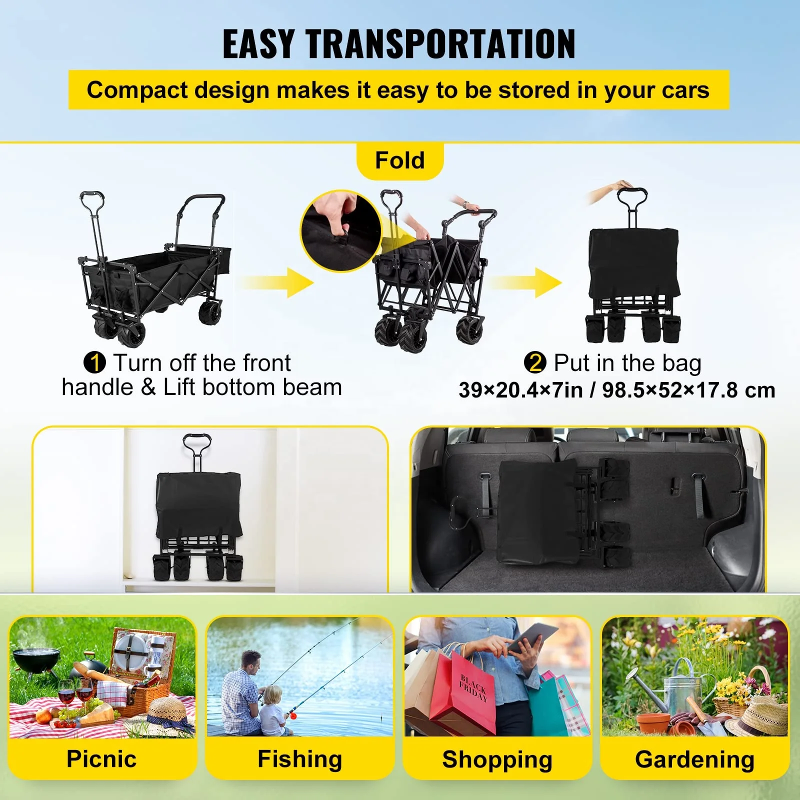 عربة تخييم قابلة للطي للاستخدا - مراجعة Outdoor Camping Trolley وسعره
