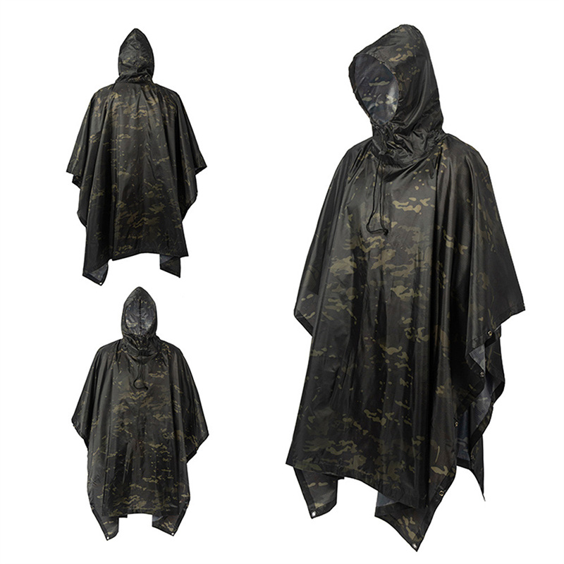 معطف مطر 3 في 1 مع غطاء ظهر وغ - مراجعة Camping Rain Poncho وسعره